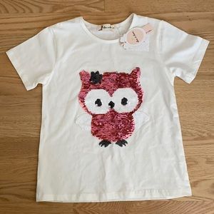 Doe a dear owl sequined shirt